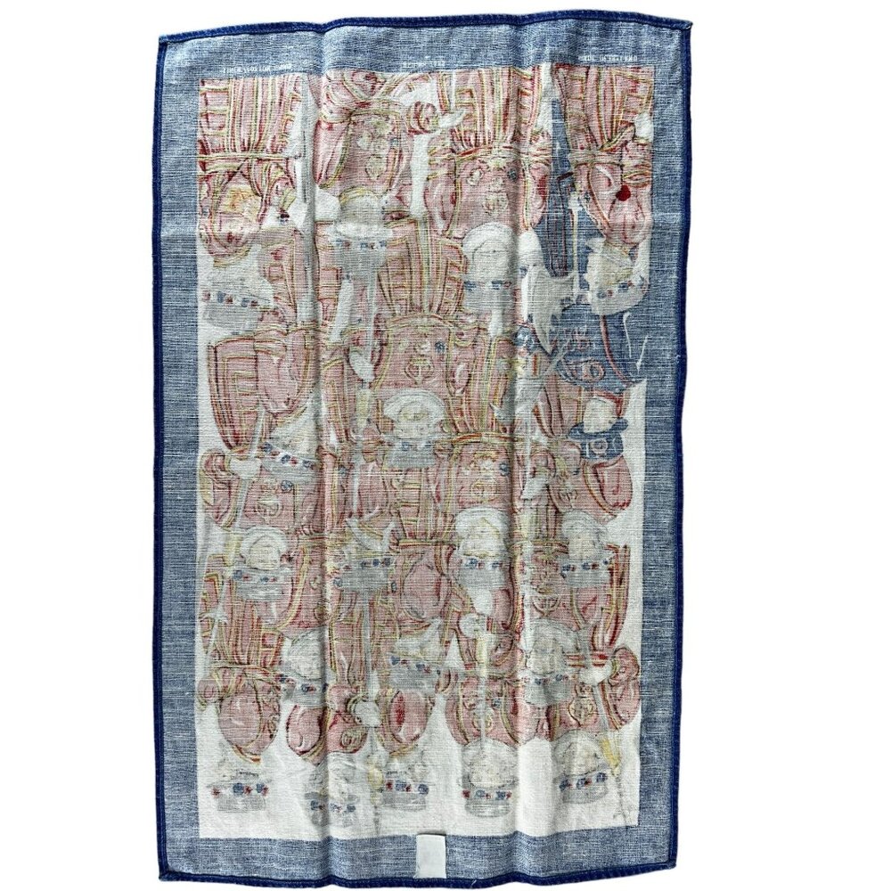 Irish Guards Dish Tea Towel Vintage 2889 Red Blue White Linen Cotton Blend - Picture 5 of 8
